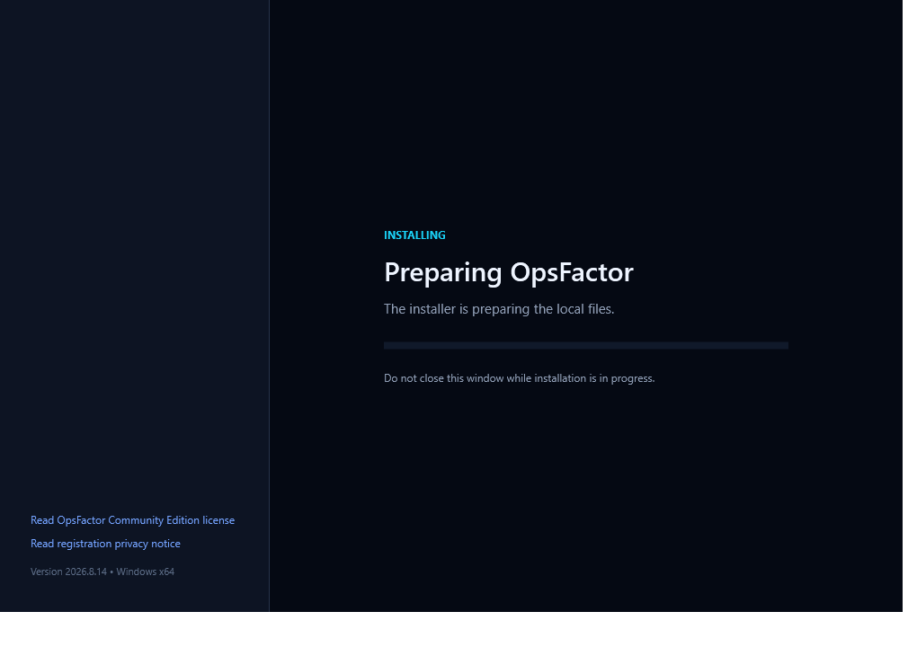 Installation progress