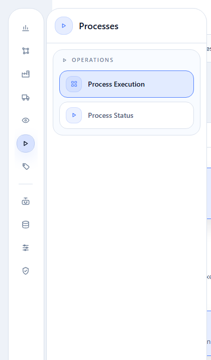 Processes menu with only Process Execution highlighted