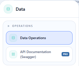 Operations section with Data Operations selected