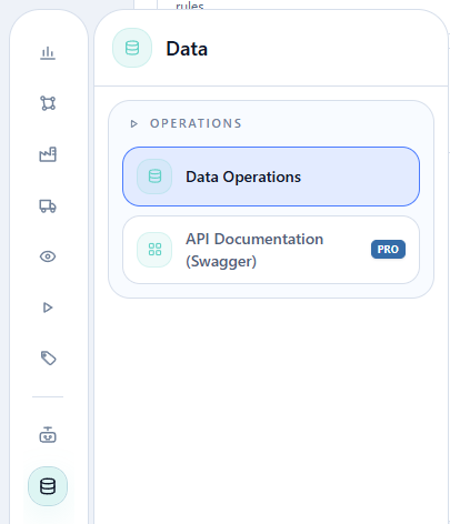 Data menu only, with Data Operations highlighted