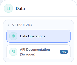 Data menu only, with Data Operations highlighted