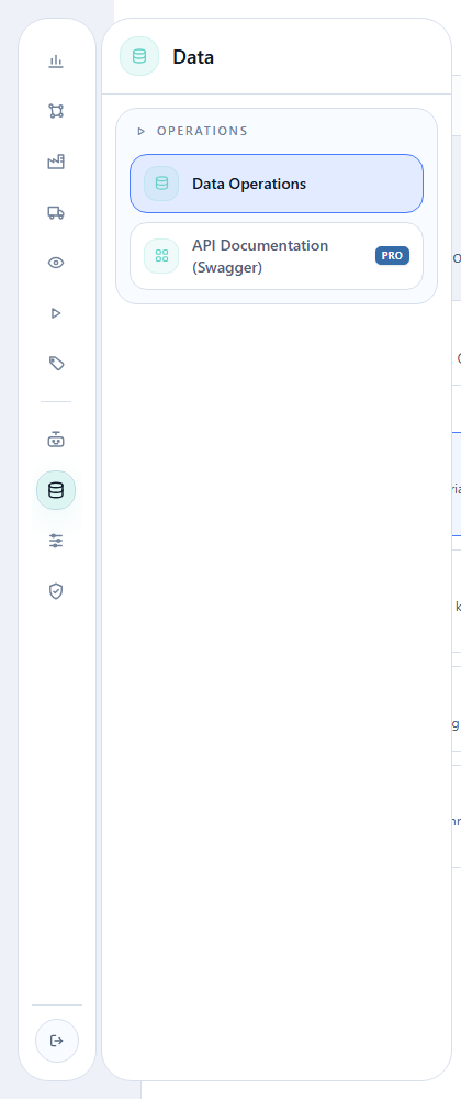 Data menu only, with Data Operations highlighted