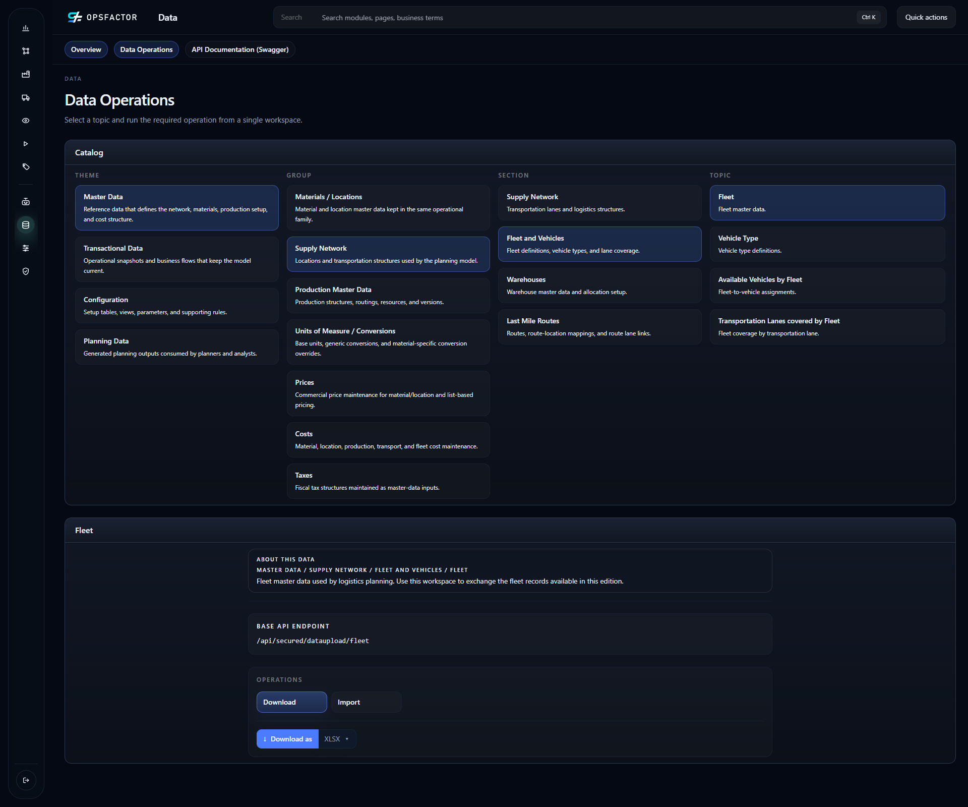 Fleet master and Download operation